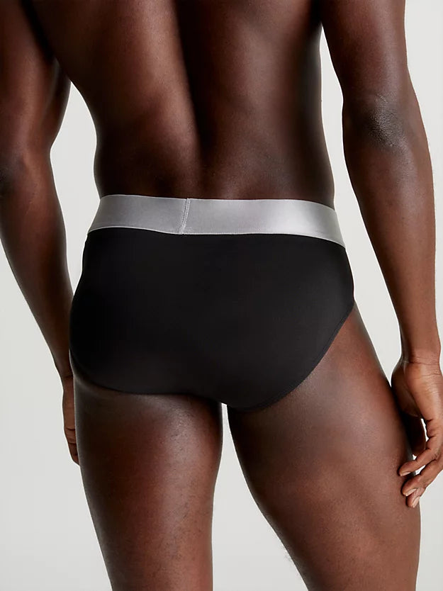 Pack 3 SLIPS Hip Briefs negros microfiber RECONSIDERED STEEL CALVIN KLEIN
