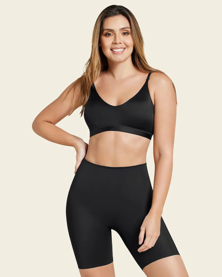 faja negra sin costuras pantalón leonisa