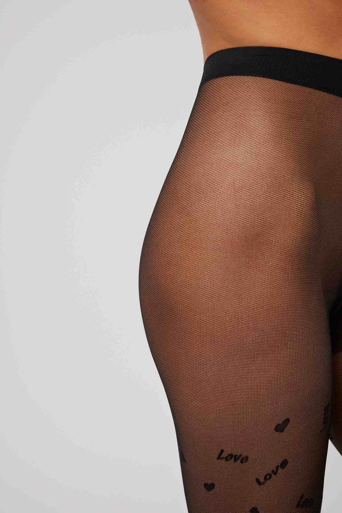 Panty mujer estampado corazones y texto 20 deniers YSABEL MORA