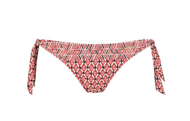 Bikini estampado hojas braga anudada en los laterales Dolores Cortés