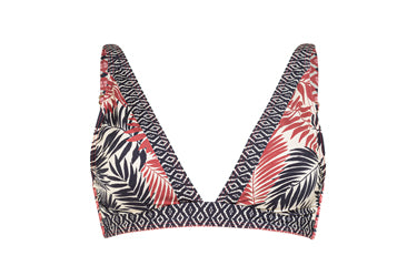 Bikini estampado hojas braga anudada en los laterales Dolores Cortés