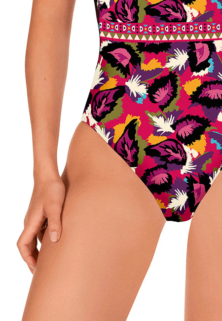 Bañador SOFT CONTROL estampado plumas COPA C Dolores Cortés