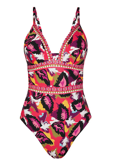 Bañador SOFT CONTROL estampado plumas COPA C Dolores Cortés