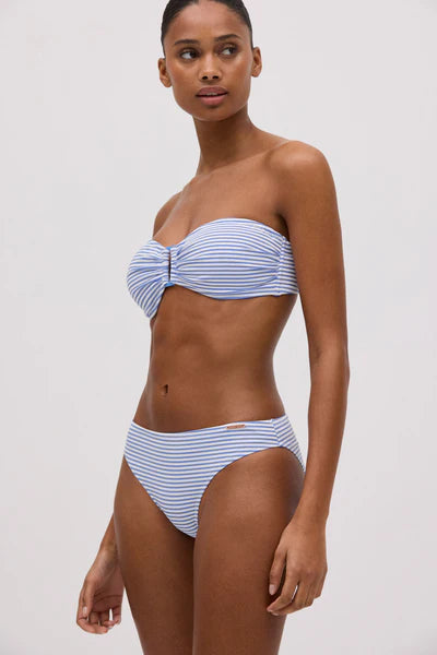 Bikini bandeau con aro y foam estampado rayas YSABEL MORA