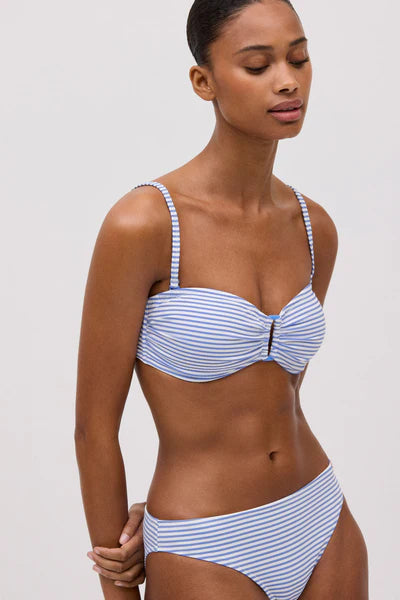 Bikini bandeau con aro y foam estampado rayas YSABEL MORA