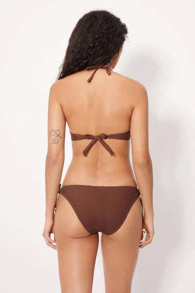 Braga bikini atada en los laterales COMBINABLE marrón tejido calado YSABEL MORA