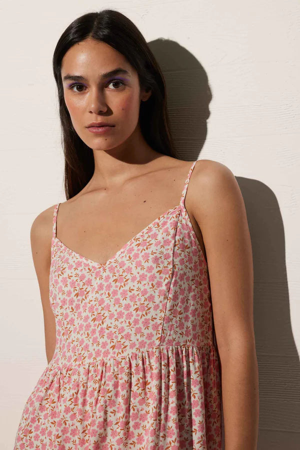 Vestido playero mujer estampado flores pequeñas YSABEL MORA
