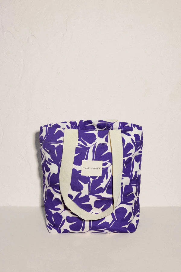 Bolso playero estampado hojas moradas YSABEL MORA