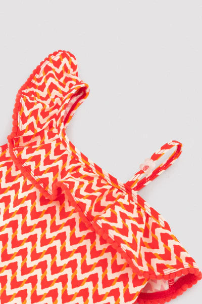 Bañador niña detalles volantes estampado étnicos Ysabel Mora