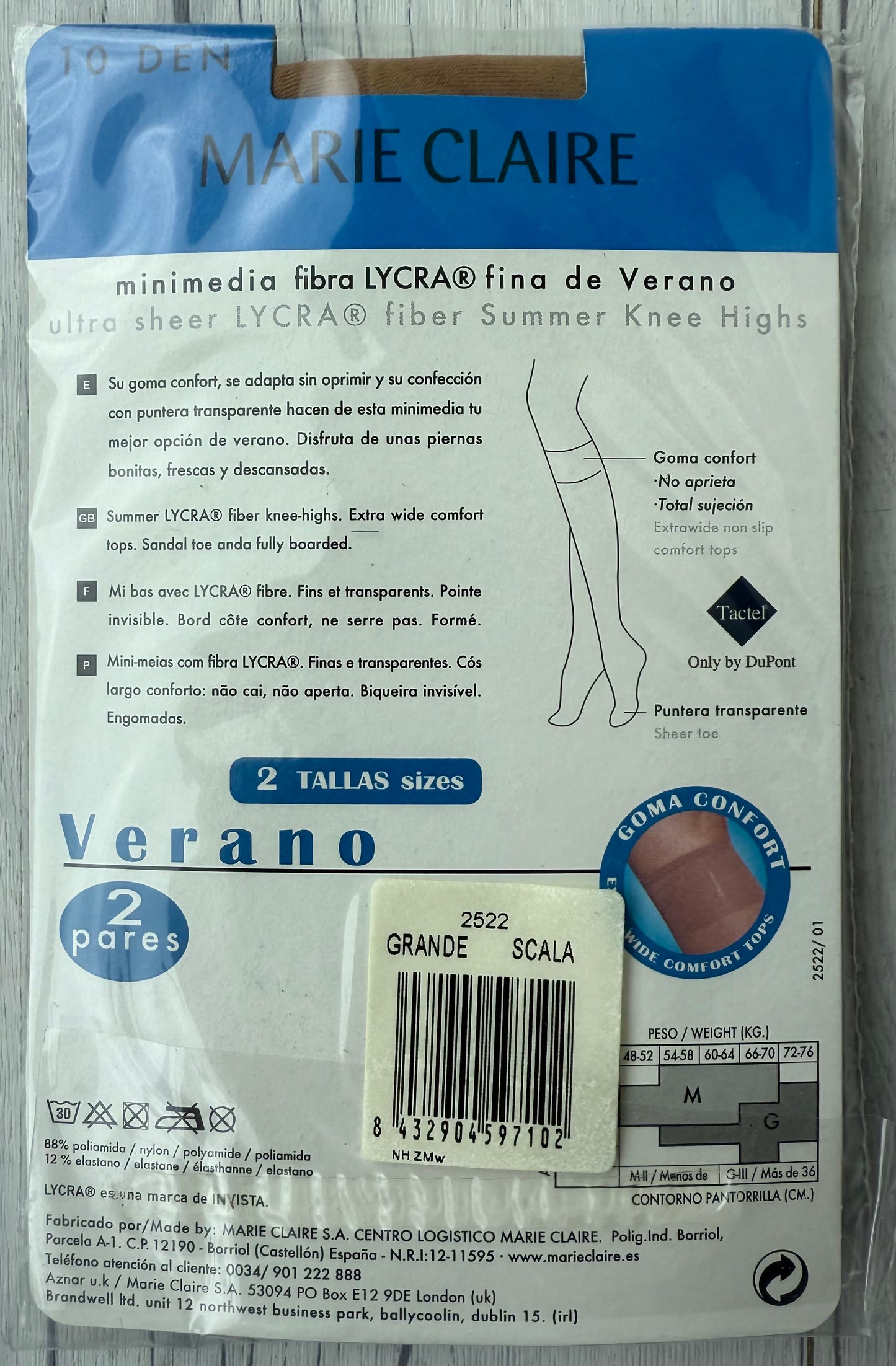 Medias calcetín Marie Claire verano 10 deniers sin puntera
