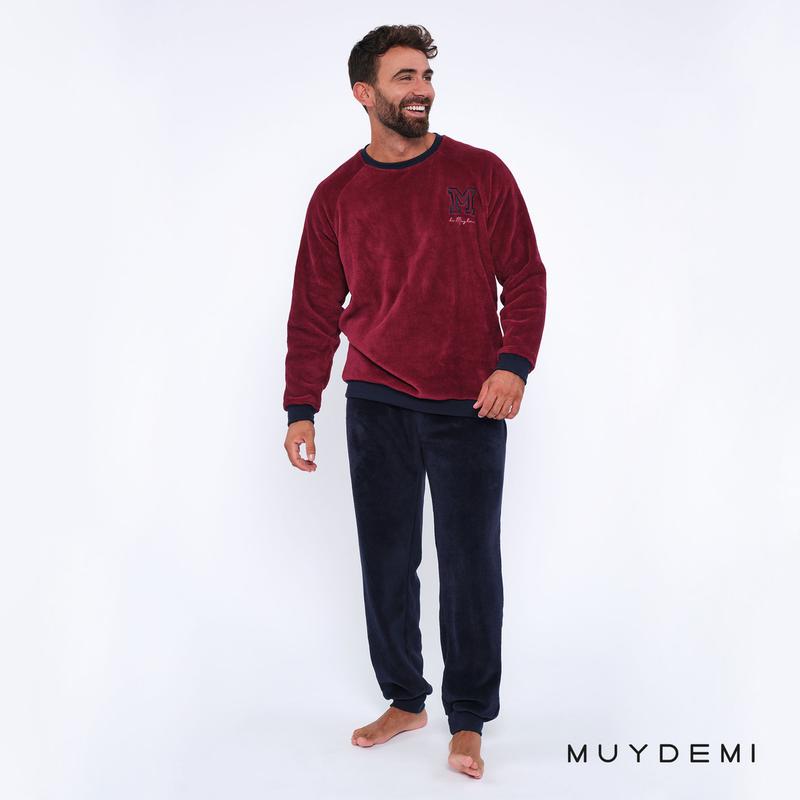 Pijama de hombre coralina granate y marino MUYDEMI – www