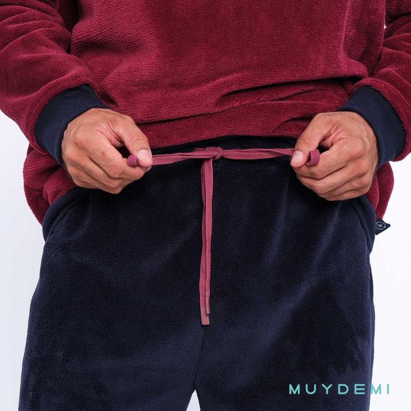 Pijama de hombre coralina granate y marino MUYDEMI