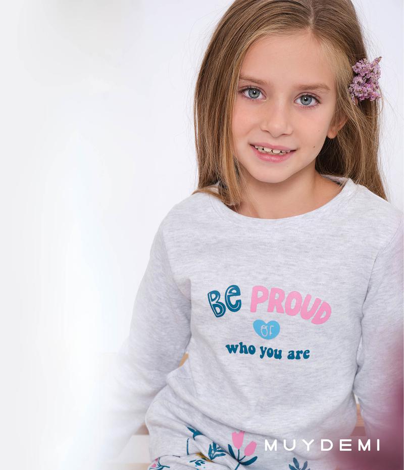 Pijama niña algodón de invierno "Be proud you are" MUYDEMI