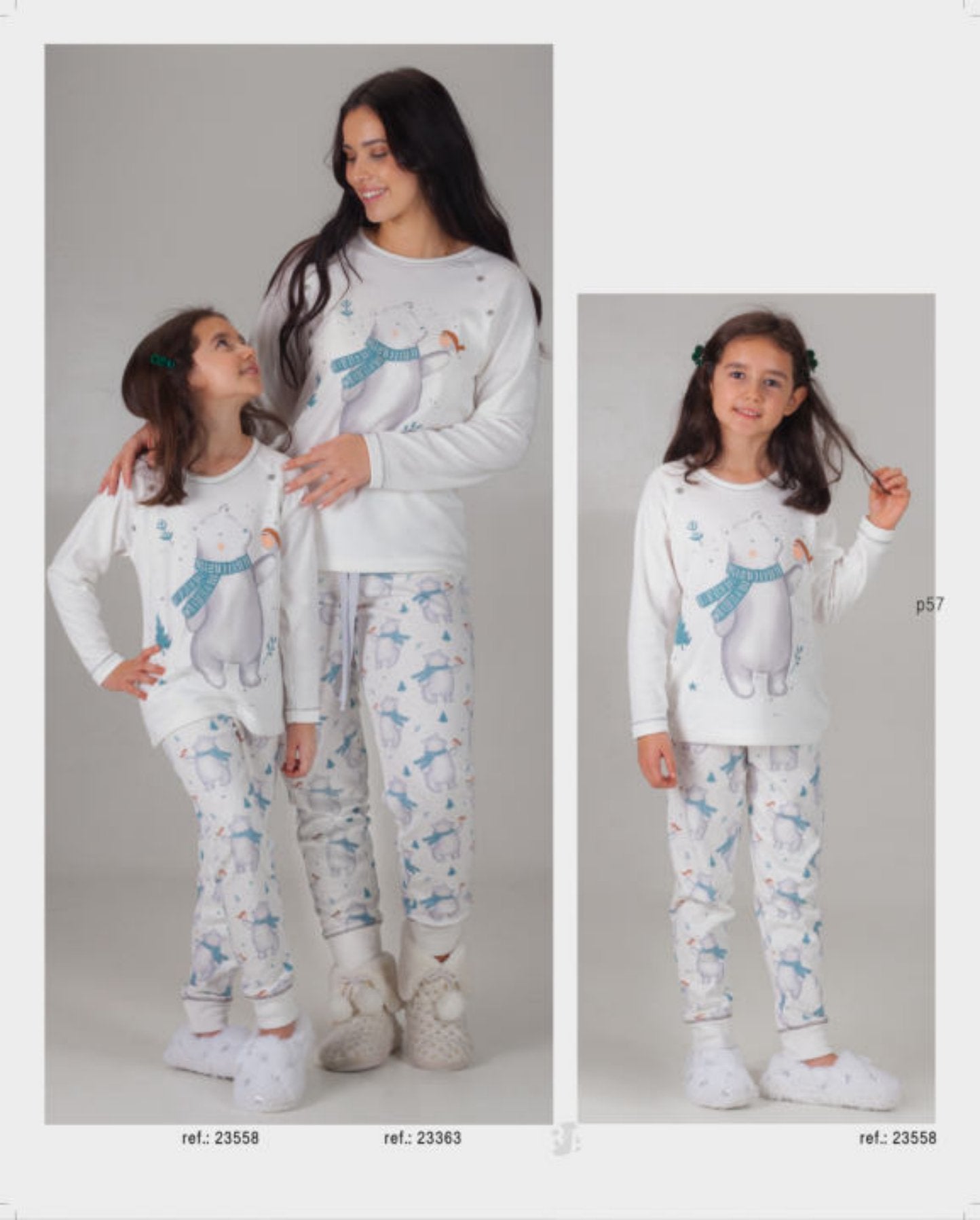 Pijama manga larga niña afelpado "Oso Polar " RACHAS