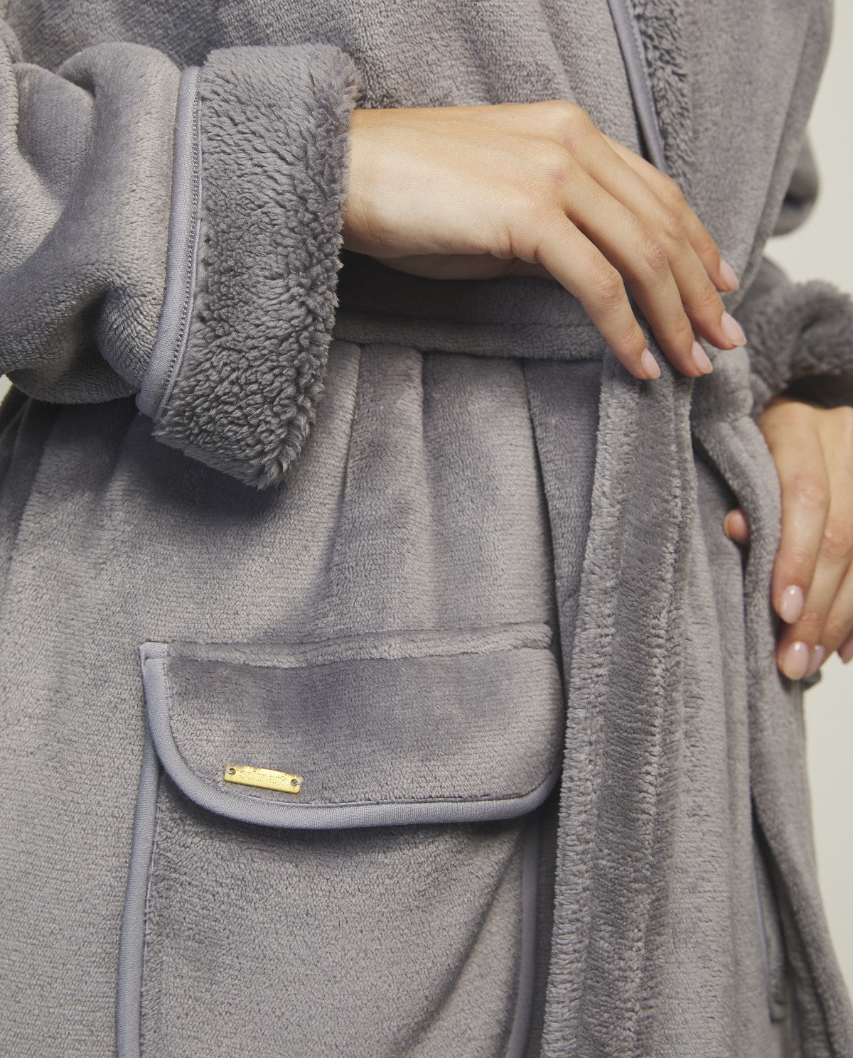 Bata larga mujer tejido suave y cálido SELMARK