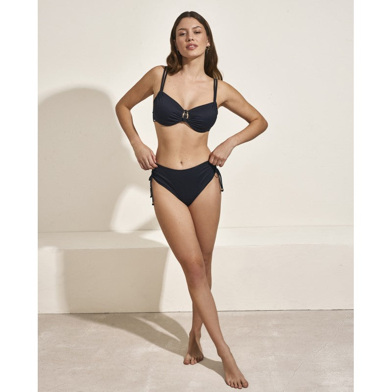 Braga bikini talle medio alto COMBINABLE tejido textura colores lisos SELMARK