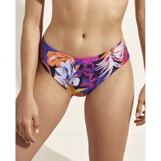 Braga bikini media alta COMBINABLE estampado sobre fondo negro SELMARK