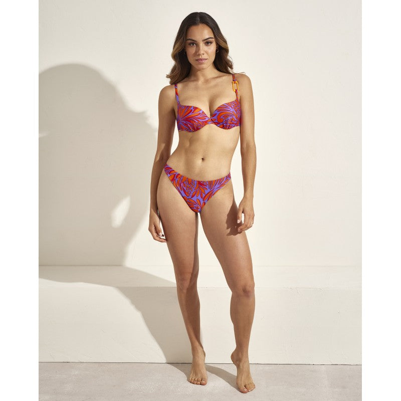 Braga bikini brasileña COMBINABLE estampado naranja y morado SELMARK