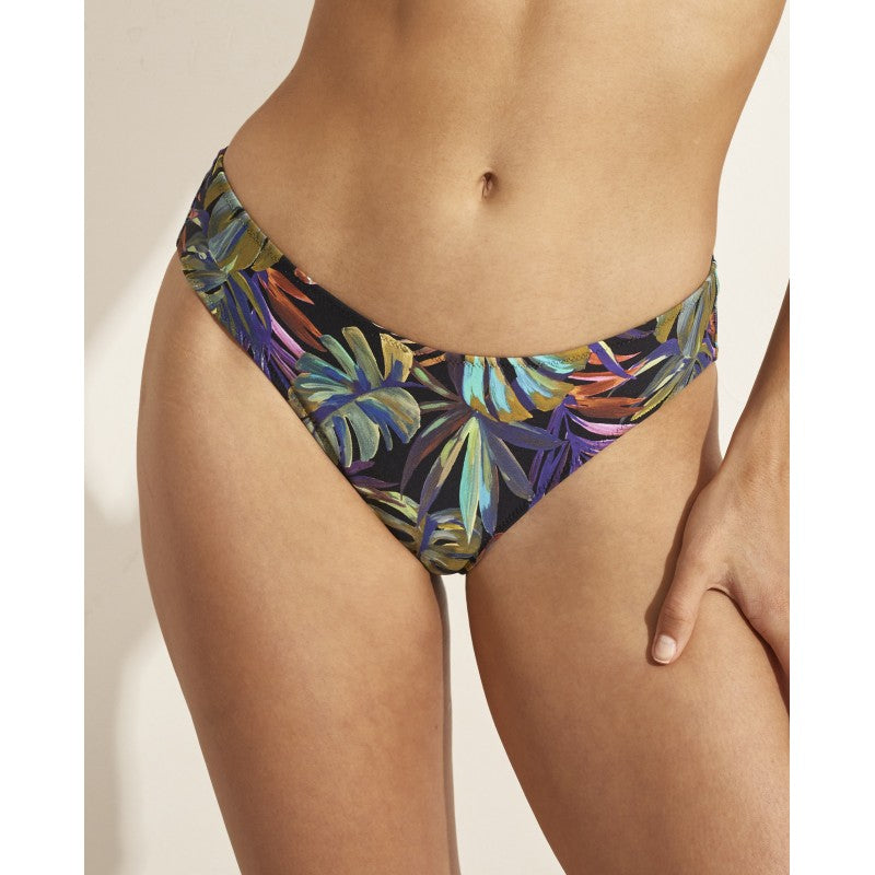 Braga bikini COMBINABLE estampado tropical sobre fondo negro SELMARK