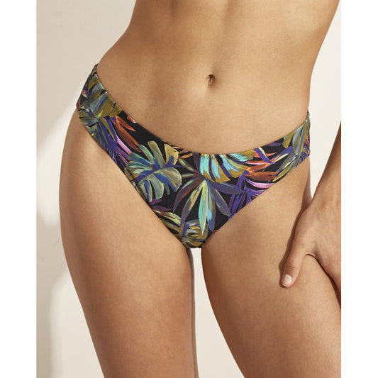 Braga bikini COMBINABLE estampado tropical sobre fondo negro SELMARK