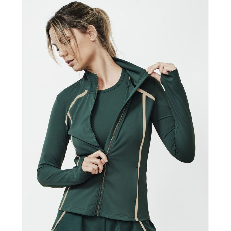 Chaqueta deportiva verde colección Pilar Rubio para Selmark
