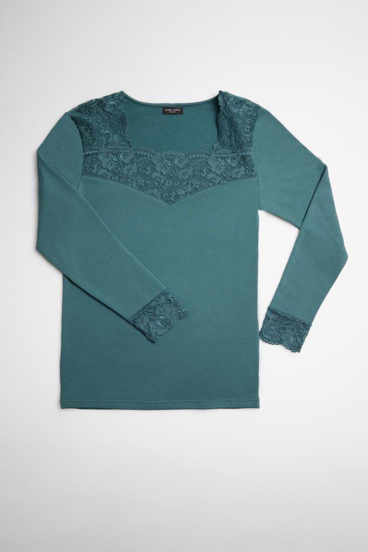 camiseta térmica mujer con encaje ysabel mora