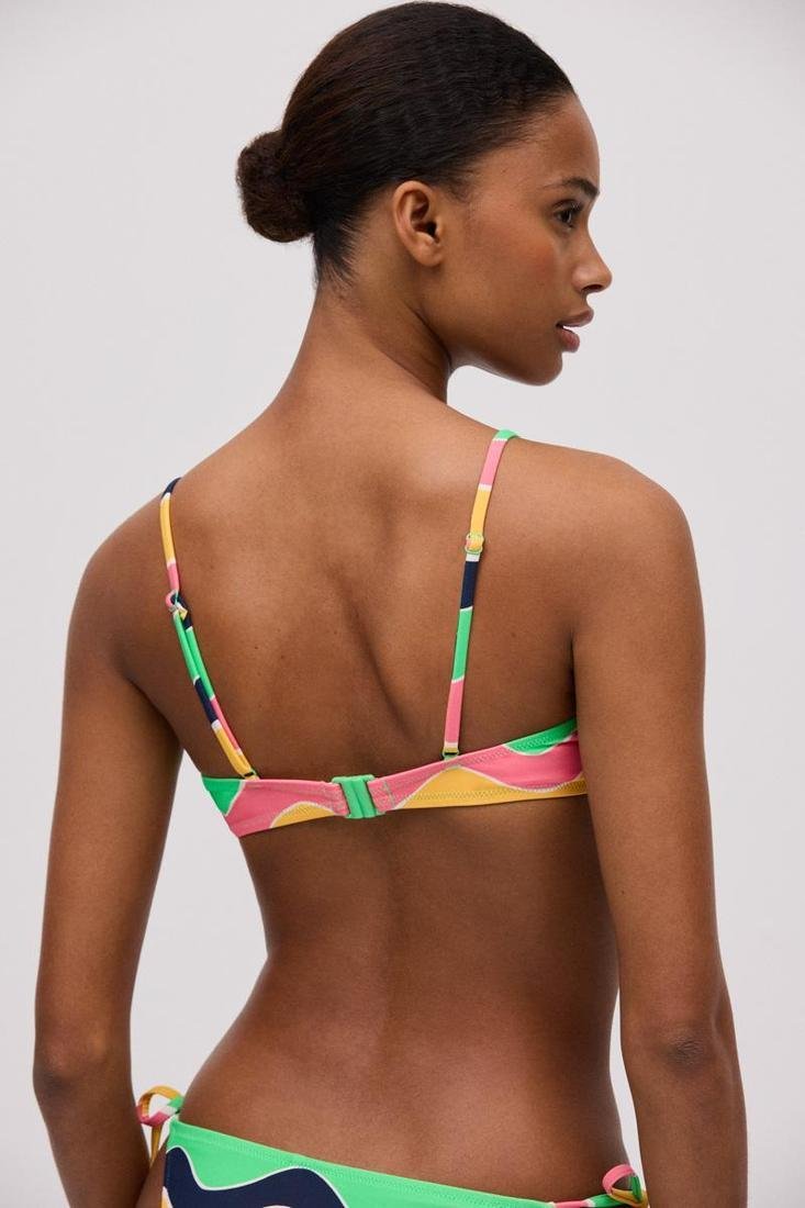 Top bikini sin aros copa B COMBINABLE estampado ondas YSABEL MORA