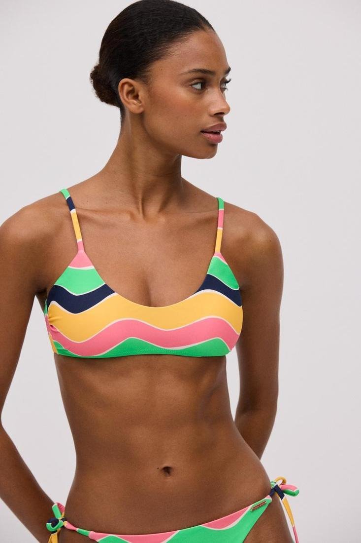 Top bikini sin aros copa B COMBINABLE estampado ondas YSABEL MORA
