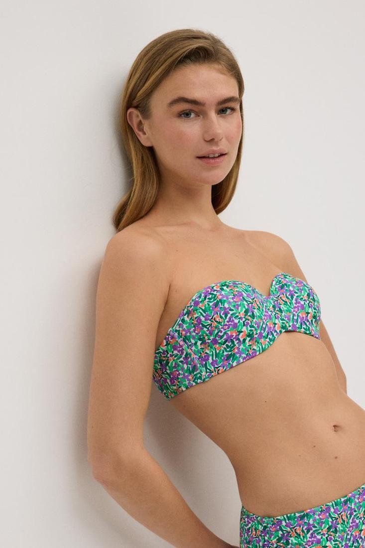 Top bikini bandeau COMBINABLE estampado floral YSABEL MORA copa C