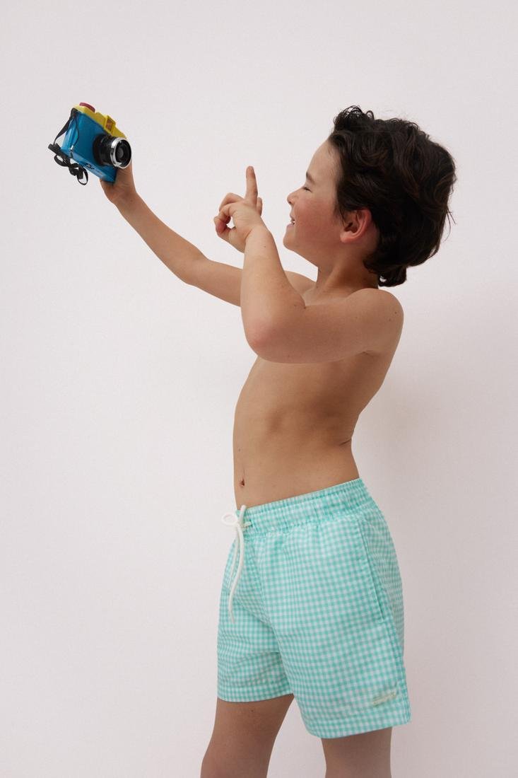 Bañador niño estampado cuadros vichy Ysabel Mora