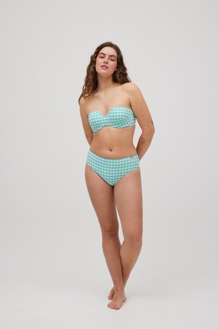 Bikini bandeau con aro y foam estampado cuadros vichy YSABEL MORA copa C