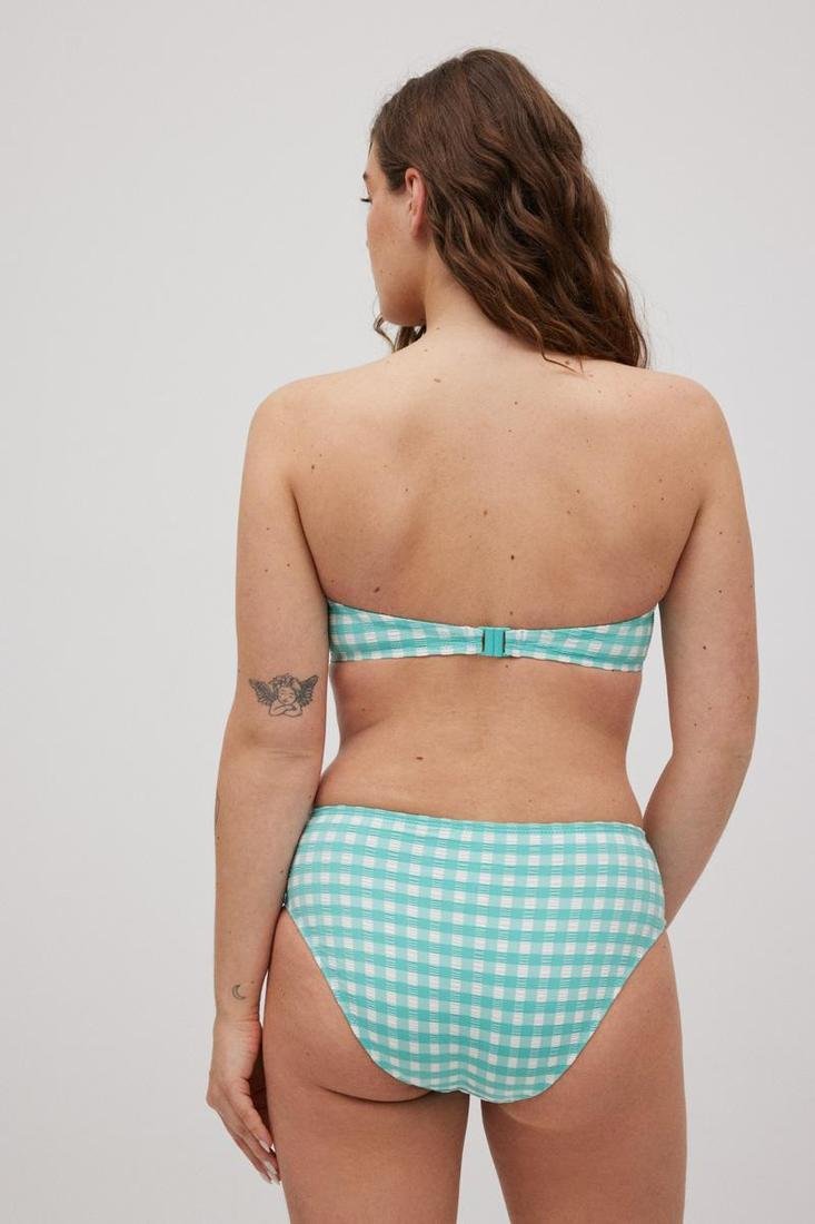 Bikini bandeau con aro y foam estampado cuadros vichy YSABEL MORA copa C