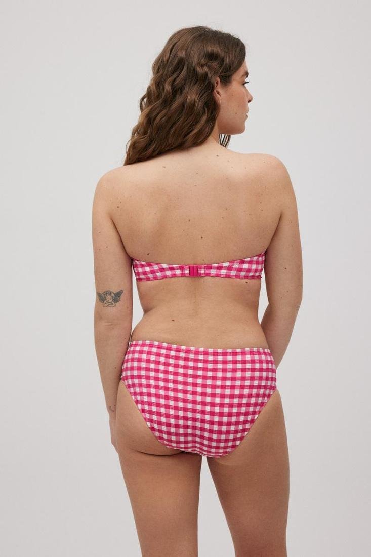 Bikini bandeau con aro y foam estampado cuadros vichy YSABEL MORA copa C