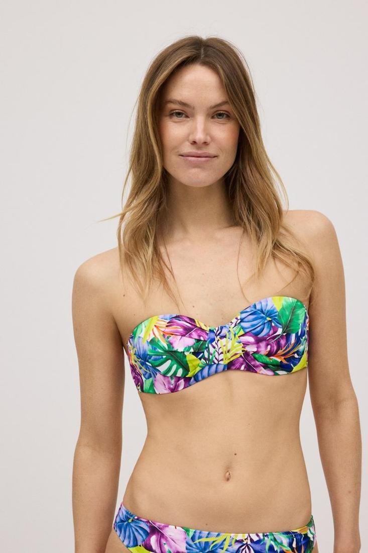 Top bikini bandeau copa B COMBINABLE estampado tropical YSABEL MORA