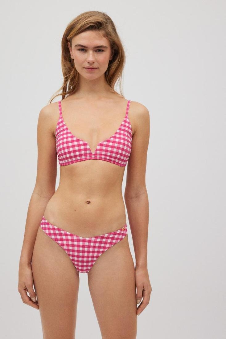 Bikini triángulo estampado cuadros vichy YSABEL MORA copa B