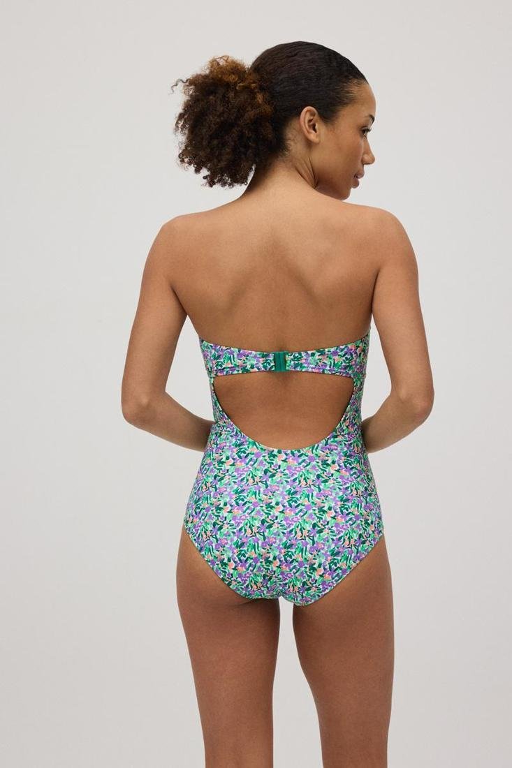 Bañador bandeau con aros estampado flores pequeñas YSABEL MORA