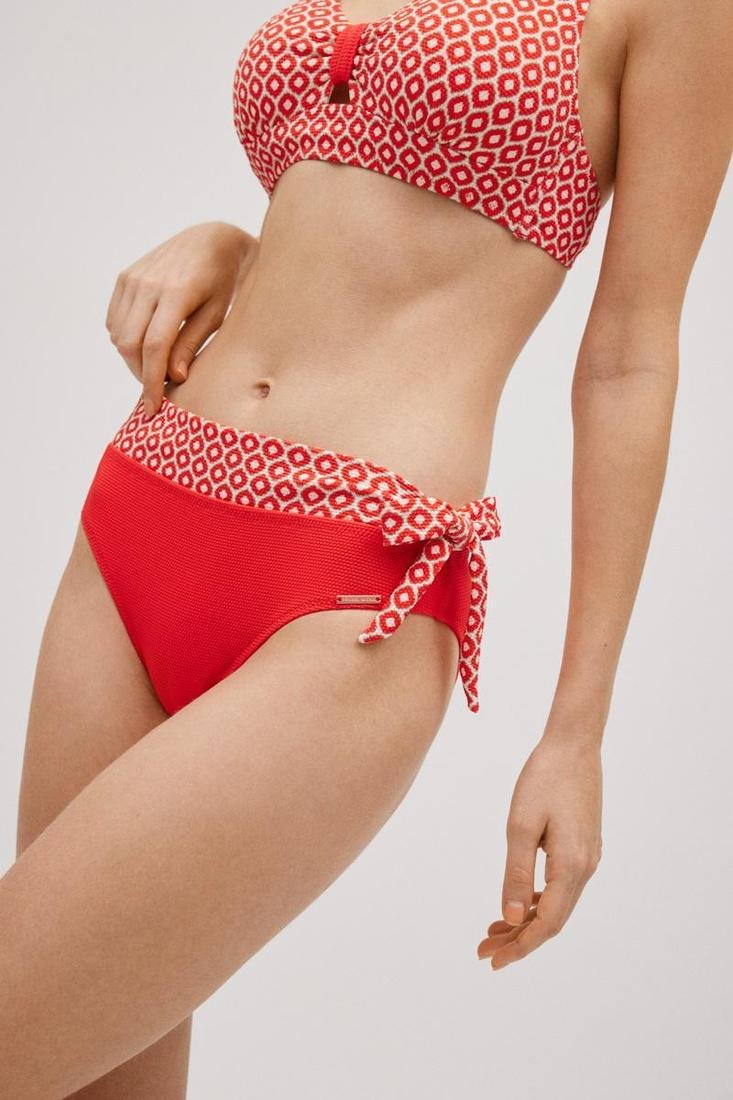 Braga de bikini talle medio con lazo lateral estampado naranja COMBINABLE YSABEL MORA
