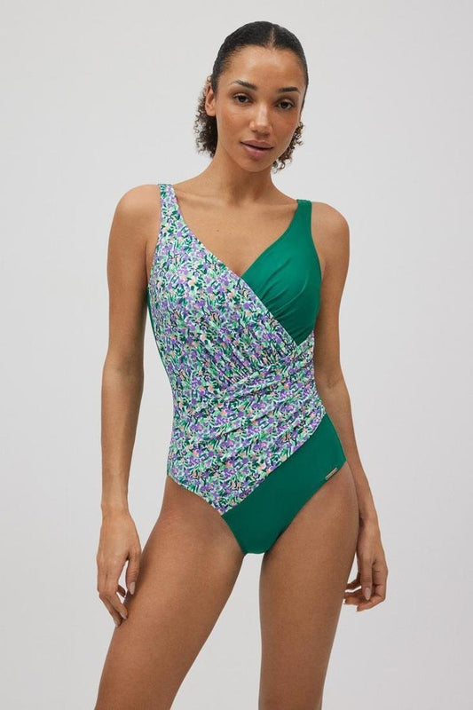 Bañador reductor copa B estampado combinado flores YSABEL MORA