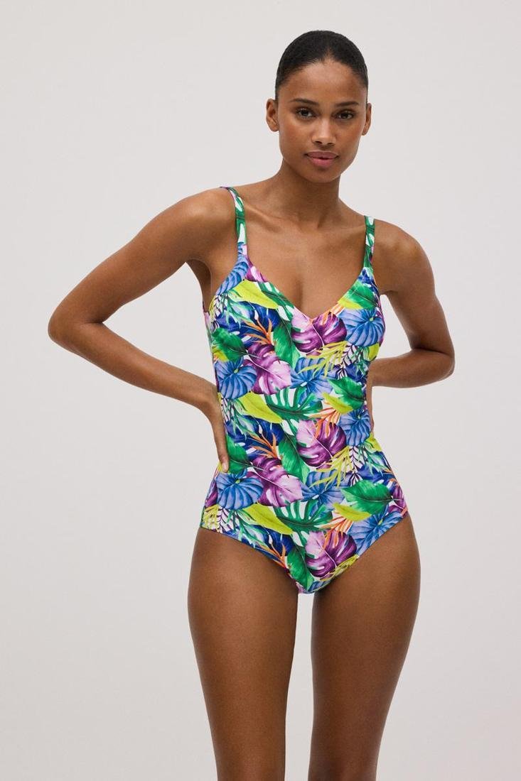 Bañador REDUCTOR copa B estampado tropical YSABEL MORA