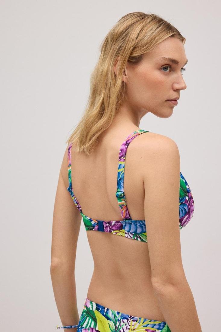 Top bikini con aros copa C COMBINABLE estampado tropical YSABEL MORA