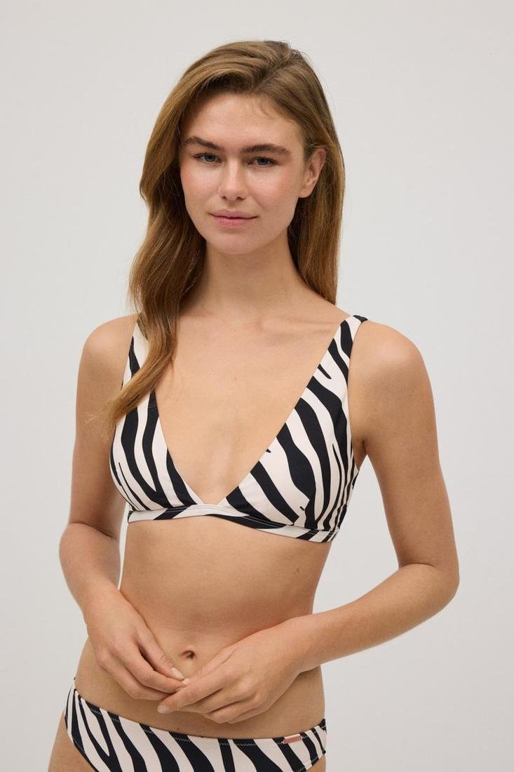 Top bikini triángulo COMBINABLE estampado cebra YSABEL MORA