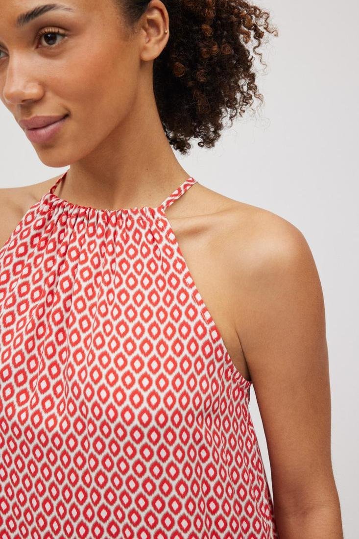 Vestido midi cuello halter estampado geométrico YSABEL MORA