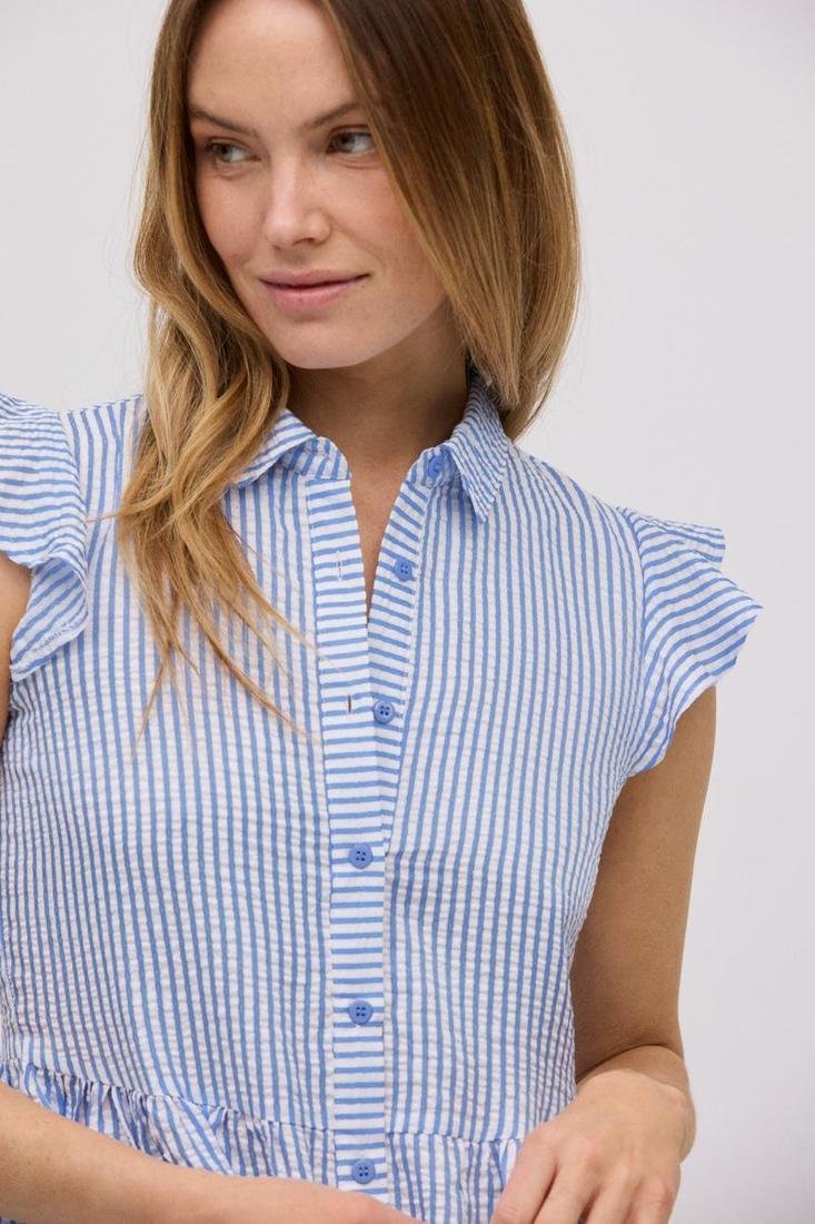 Vestido camisero estampado rayas azules YSABEL MORA