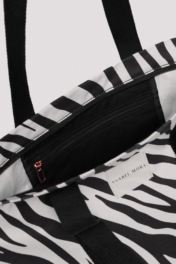 Bolso maxi en tejido lona animal print YSABEL MORA