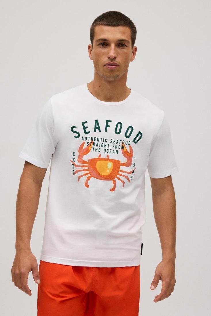 Camiseta algodón hombre manga corta estampada YSABEL MORA
