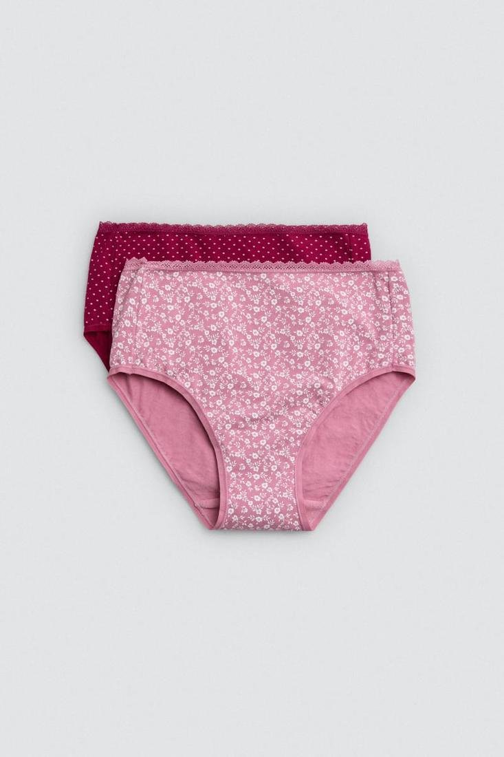 Pack 2 bragas mujer talle alto algodón estampado YSABEL MORA