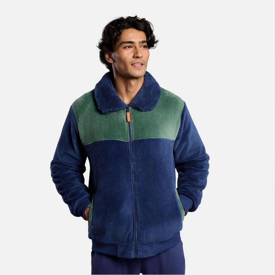 Bata de casa hombre corta con cremallera MUYDEMI by YSABEL MORA