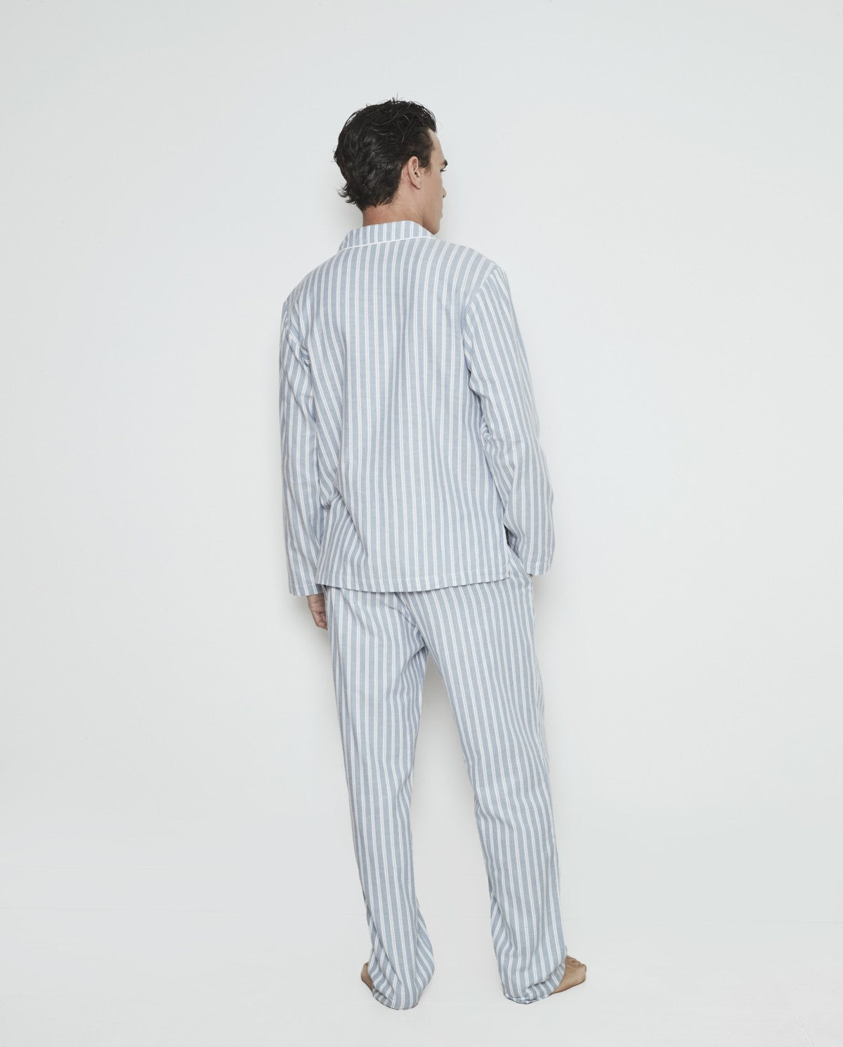 Pijama hombre abierto franela 100% algodón Selmark