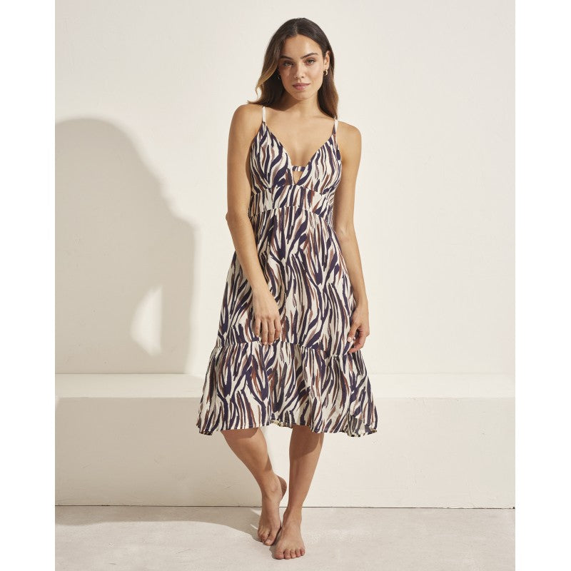 Vestido playero midi tirantes finos print animal SELMARK