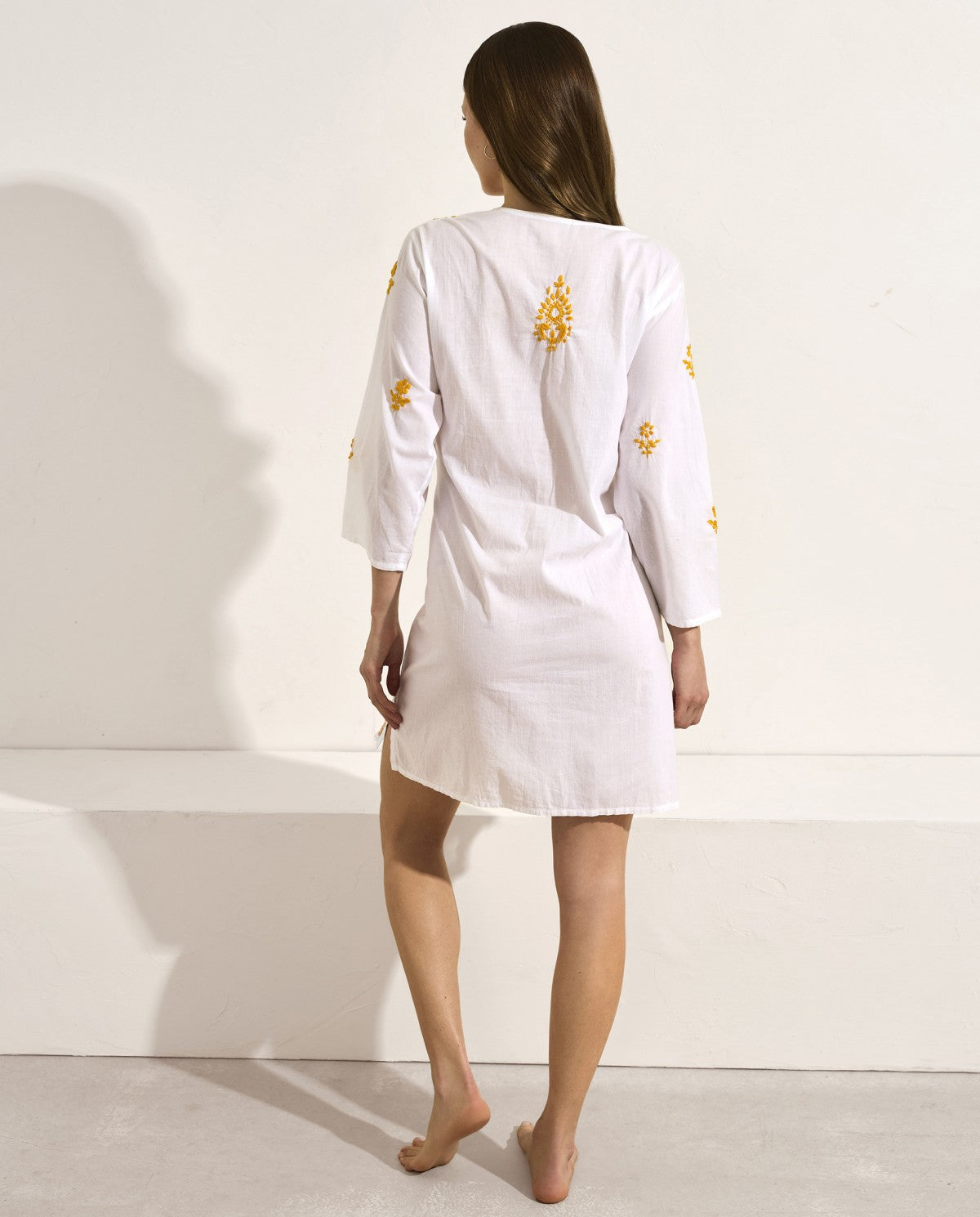 Vestido blusón de algodón bordado SELMARK
